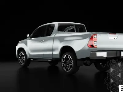 Toyota Hilux Xtra Cab 2021 Low-poly 3D model