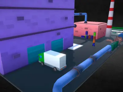 Factory  meme low poly  Low-poly 3D model