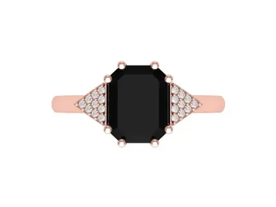Emerald Radiant Artdeco Ring 3D print model