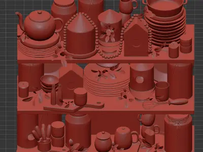 Kitchen decoration set 3D model