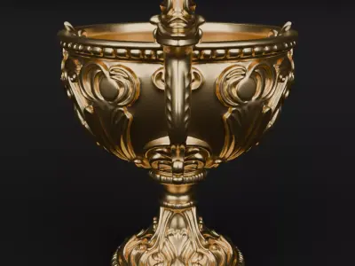 Golden Dragon Bowl 3D model Chinese Ornament bowl for printing 3D print model