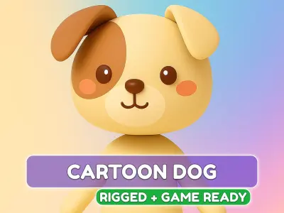 Cartoon Dog character 3d Low-poly 3D model
