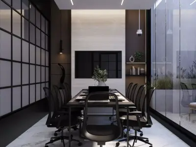 Meeting room with outfoor roof 3D model