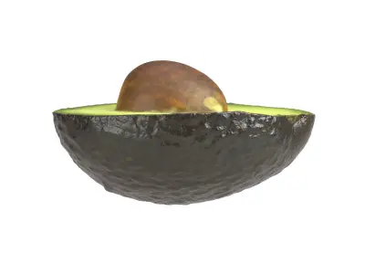 Photorealistic Avocado Half 3D Scan  3D model