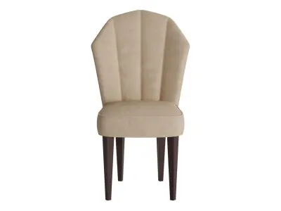 Upholstered Shell Dining Chair 3D model