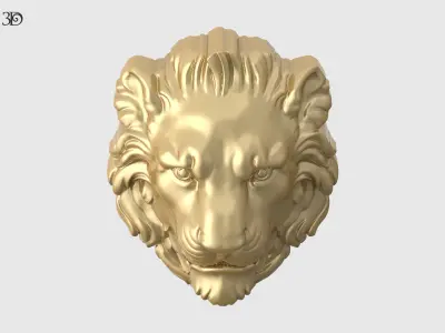 Lion Head Baroque Style 3D print model