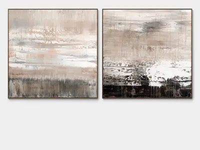 Plaster two square photo frames 40 Low-poly 3D model