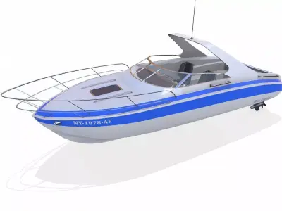 Speedboat 015 Low-poly PBR Low-poly 3D model