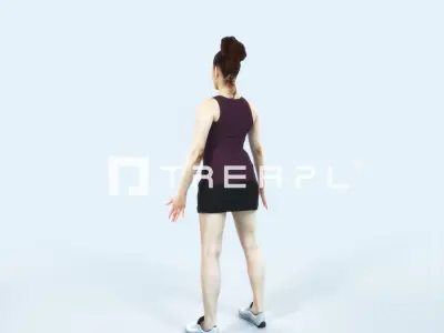 Yearn 01J Animated Rigged Sports Woman Low-poly 3D model