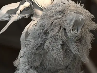 Hercules riding  Nemean lion 3D model