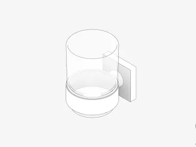 Tumbler Holder - Luxury - Round - With Tumbler - Square Plate Low-poly 3D model