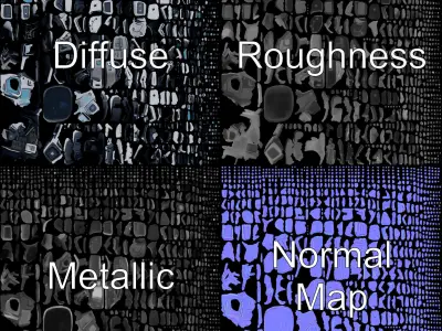 Futuristic Cyber Glove Model Pack Low-poly 3D model