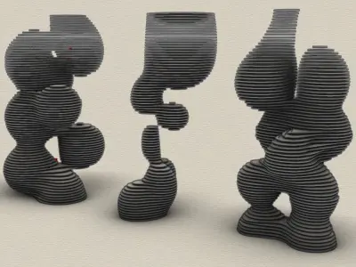 Metaball Parametric Tower Design in Grasshopper Rhino 3d model  3D model