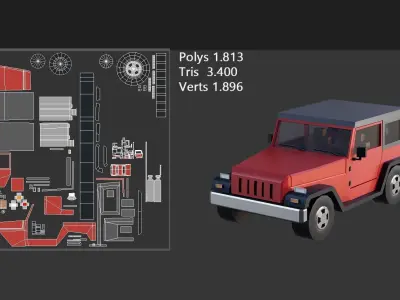 Stylized Lowpoly Vehicle Pack 1 Low-poly 3D model