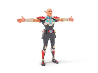 Futuristic Elf Warrior Model Pack Low-poly 3D model