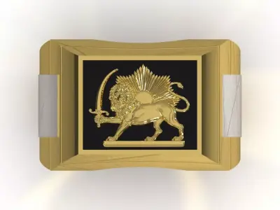 Lion and Sun Signet stl 3dm  Ring model mr0320 3D print model