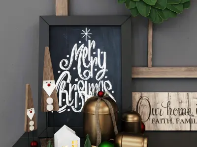 Christmas decoration set 3D model