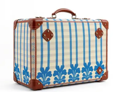 Vintage Luggage Set D Model Pack for Travel and Decor Low-poly 3D model