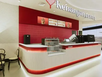 Kenangan Coffee Shop Interior  3D model