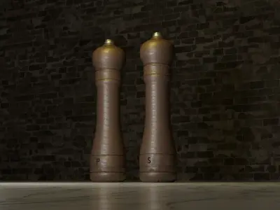 Mid-Poly Salt And Pepper Shakers 3D model