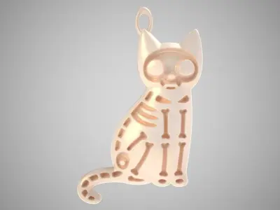 Crazy Cat Necklace 3D print model