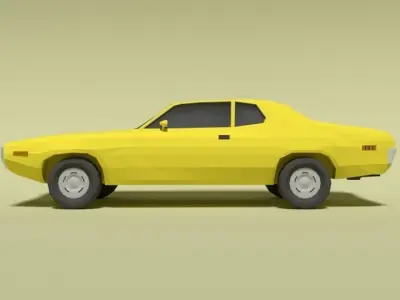 Low Poly Cartoon Plymouth Satellite Sebring 1971 Car Low-poly 3D model