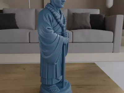 Samurai Minister Chess Piece 3D Model Made in Blender 3D print model