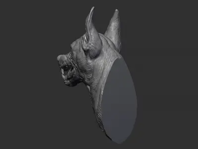 Doberman head grin 3D print model