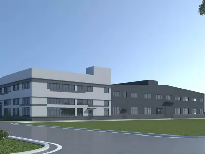 Industrial Building Factory 3D model