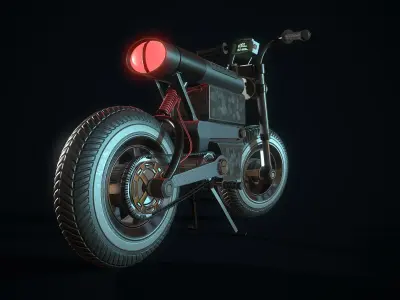 Electric Motorcycle Low-poly 3D model