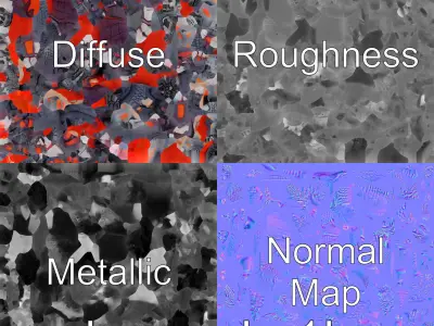 Lava Monster Crawling Creature with Glowing Shell Low-poly 3D model