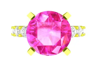 A7338 Luxury Diamond Eternity Engagement Ring 3D Model 3D print model