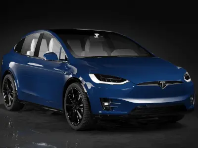 Tesla Model X Low-poly 3D model