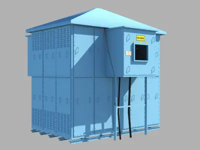 Electrical Power Transformer 3D model 3D model