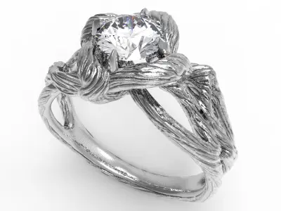 Branch vood ring gem 3D print model