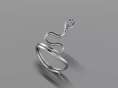 Minimalist and Elegant Snake Ring Free 3D print model