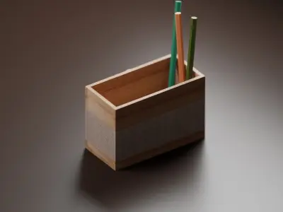 Cardboard Camera Penholder Free 3D model