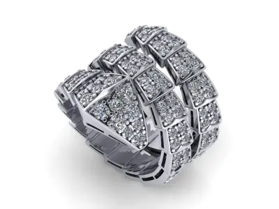 BVLGARI snake diamonds ring 3D print model