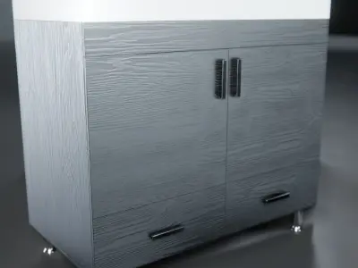 Ripley Collection 36 Single Modern Bathroom Vanity Set Black 3D model