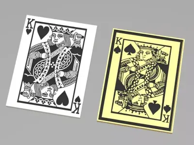 2 types of gold niello design pasur king for pendant 3D print model
