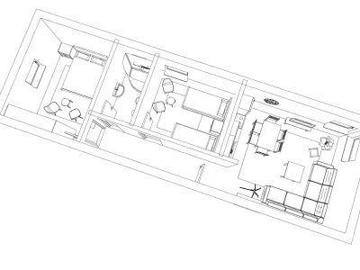 Floor plan home design 3D model
