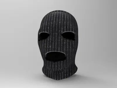Skimask knitted mask Low-poly 3D model