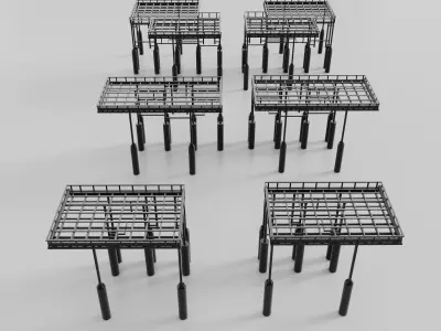 Metal Canopies Low-poly 3D model