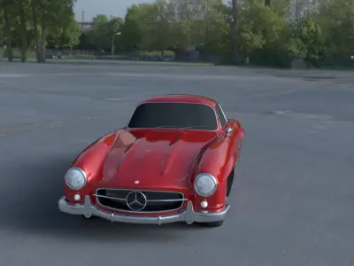Rigged Mercedes 300SL W198 HDRI 3D model