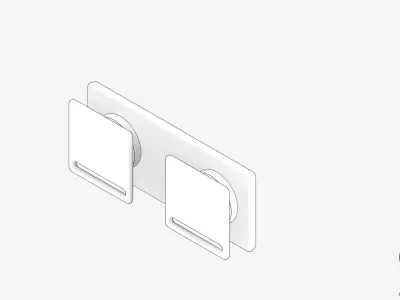 Wall Mixer Tap - Luxury - Style - Twin Low-poly 3D model