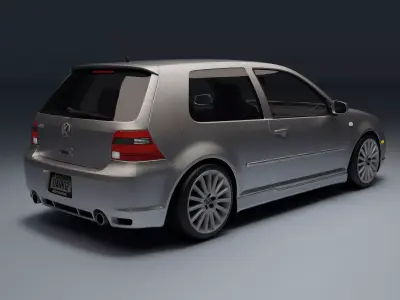 Volkswagen Golf Mk IV R32 Low-poly 3D model