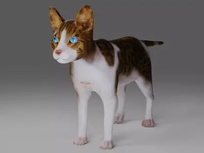 Calico Cat No Rigged V3 Low-poly 3D model