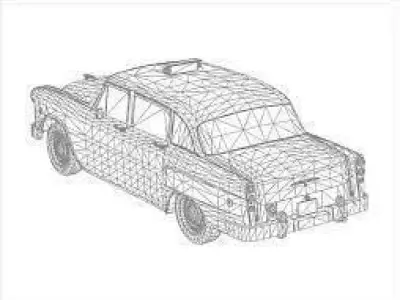 Old Taxi Cab 1980 Low-poly 3D model