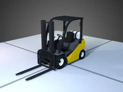 Low Poly Fork Lift Free low-poly 3D model