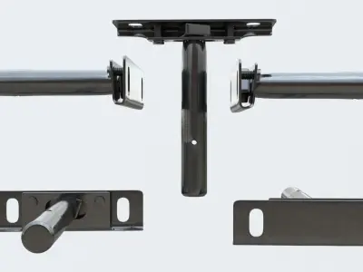 Hinge set of metal brackets Free low-poly 3D model